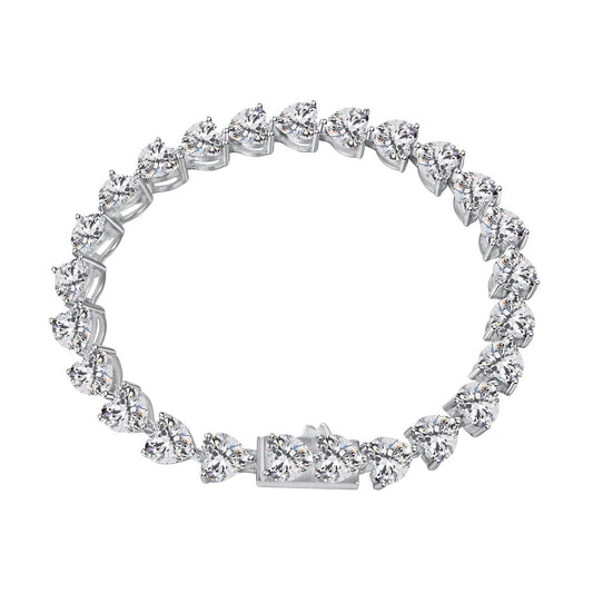 [Revel Jewelry]0.75 Carat Elegant Romantic Heart Shape Lover Bracelet