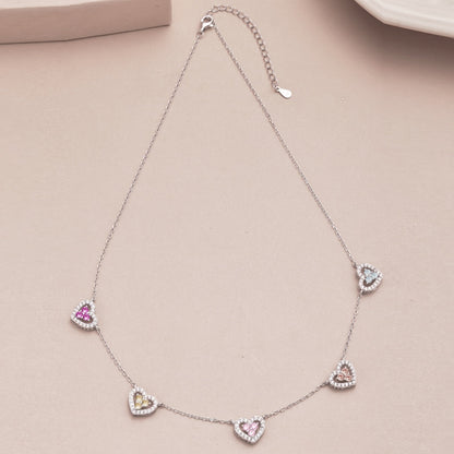 [Revel Jewelry]Funkelnde Fünf-Herzen-Halskette