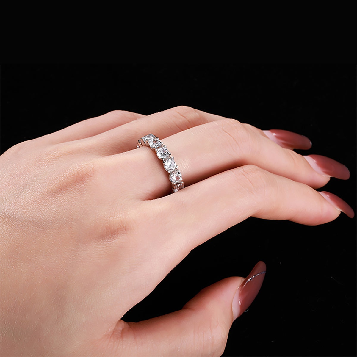 [Revel Jewelry]Eternity Round Cut Tennis Ring