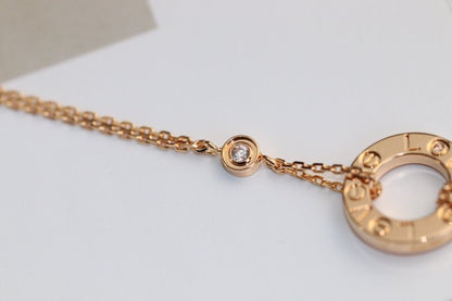 [Revel Jewelry]LIEBESHALSKETTE VERSTELLBAR ROSÉGOLD 2 DIAMANTEN