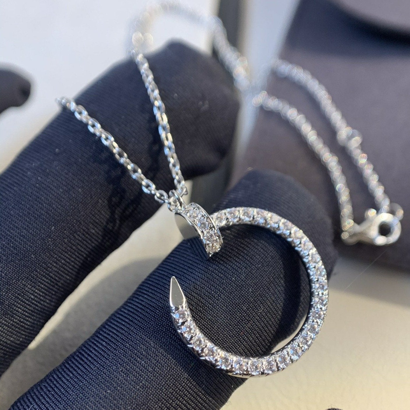 [Revel Jewelry]JUSTE NECKLACE SILVER DIAMONDS