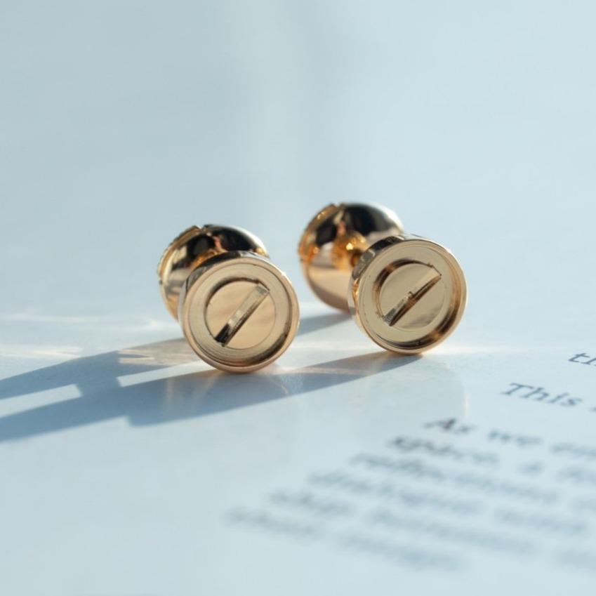 [Revel Jewelry]LOVE EARRINGS PINK GOLD 10MM