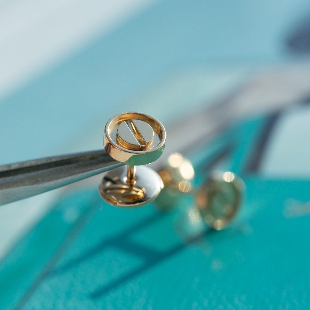 [Revel Jewelry]LOVE EARRINGS PINK GOLD 10MM