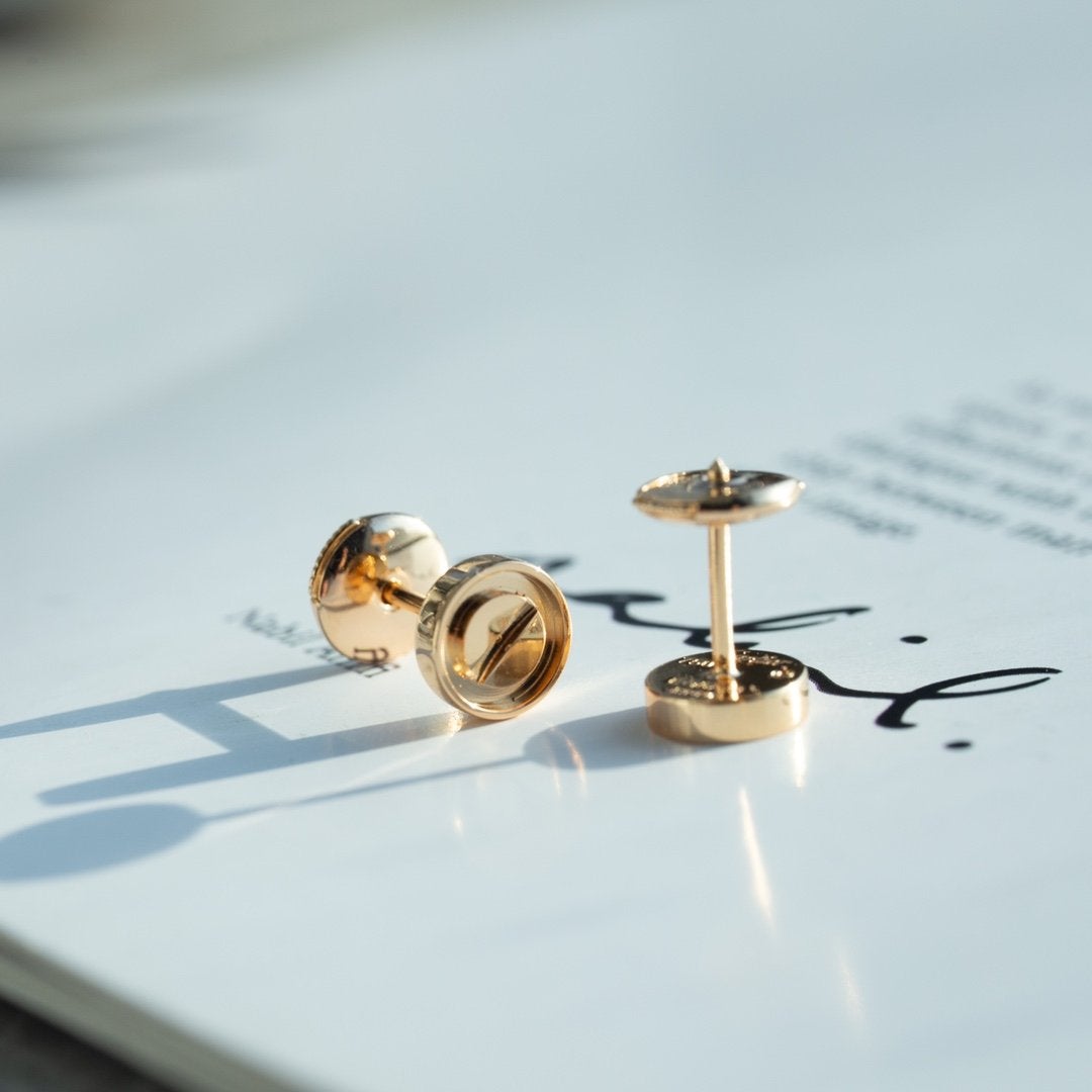 [Revel Jewelry]LOVE EARRINGS PINK GOLD 10MM