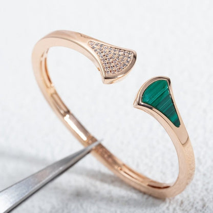 [Revel]DREAM BRACELET OPEN MALACHITE PINK GOLD