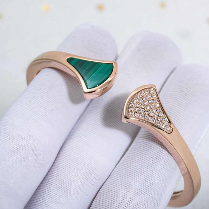 [Revel]DREAM BRACELET OPEN MALACHITE PINK GOLD