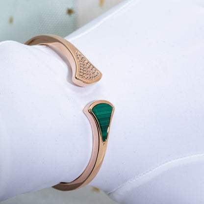 [Revel]DREAM BRACELET OPEN MALACHITE PINK GOLD