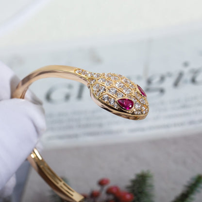[Revel]SERPENTI BRACELET PINK GOLD DIAMOND DOUBLE SNAKE