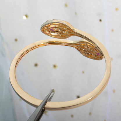[Revel]SERPENTI BRACELET PINK GOLD DIAMOND DOUBLE SNAKE