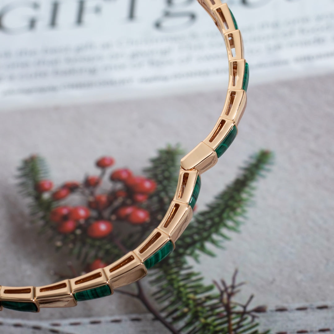 [Revel]SERPENTI BRACELET PINK GOLD MALACHITE