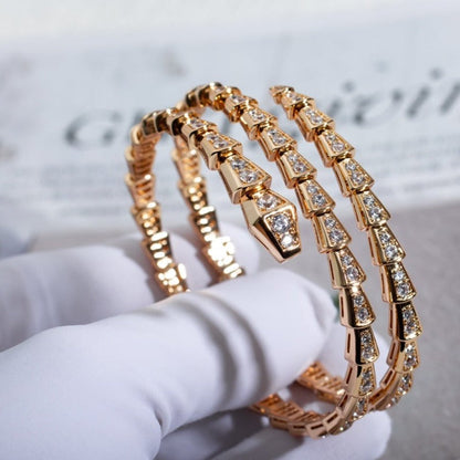 [Revel]SERPENTI BRACELET PINK GOLD DIAMOND DOUBLE ROW
