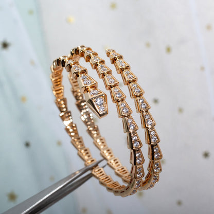 [Revel]SERPENTI BRACELET PINK GOLD DIAMOND DOUBLE ROW
