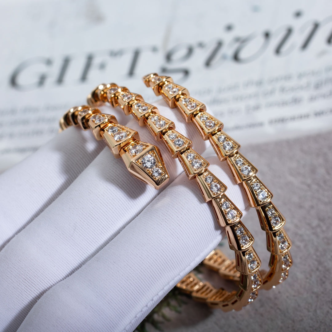 [Revel]SERPENTI BRACELET PINK GOLD DIAMOND DOUBLE ROW
