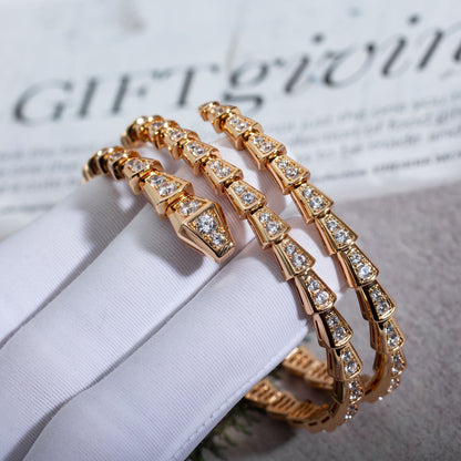[Revel]SERPENTI BRACELET PINK GOLD DIAMOND DOUBLE ROW