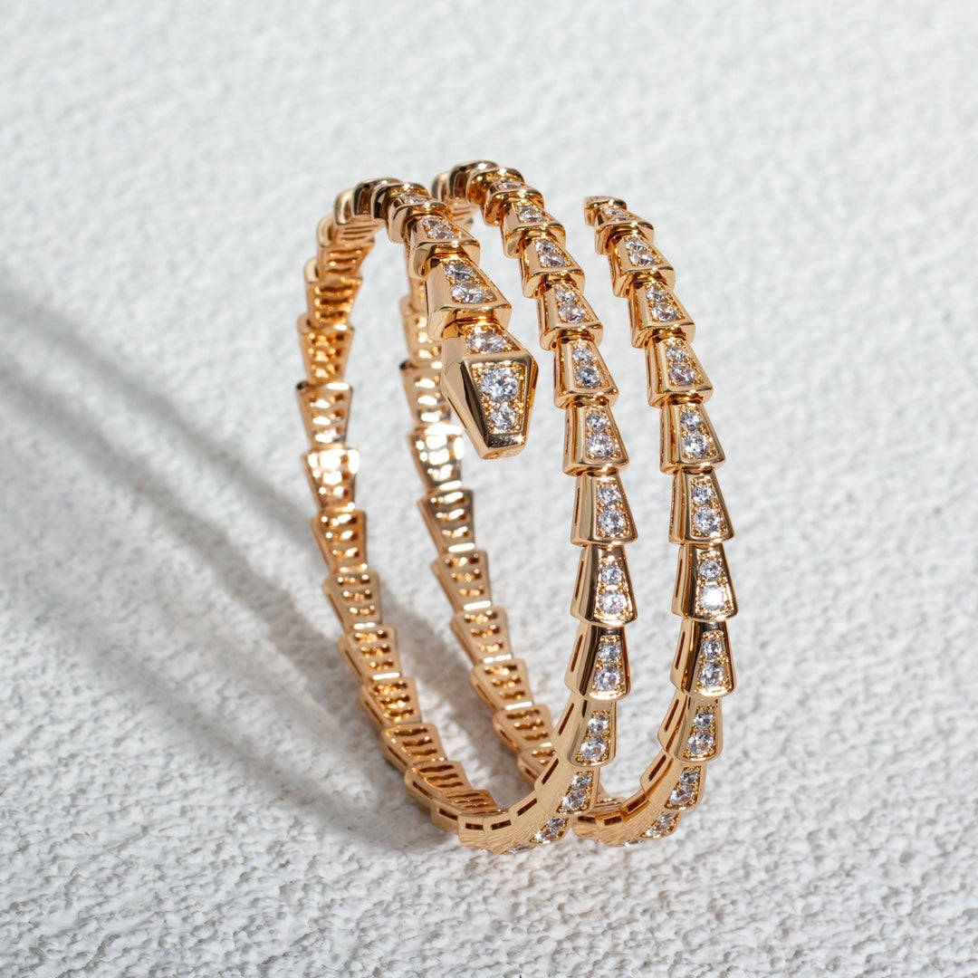 [Revel]SERPENTI BRACELET PINK GOLD DIAMOND DOUBLE ROW