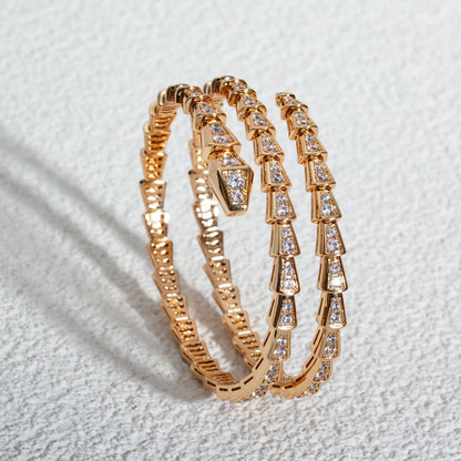 [Revel]SERPENTI BRACELET PINK GOLD DIAMOND DOUBLE ROW