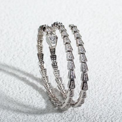 [Revel]SERPENTI BRACELET SILVER DIAMOND DOUBLE ROW