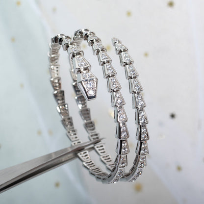 [Revel]SERPENTI BRACELET SILVER DIAMOND DOUBLE ROW