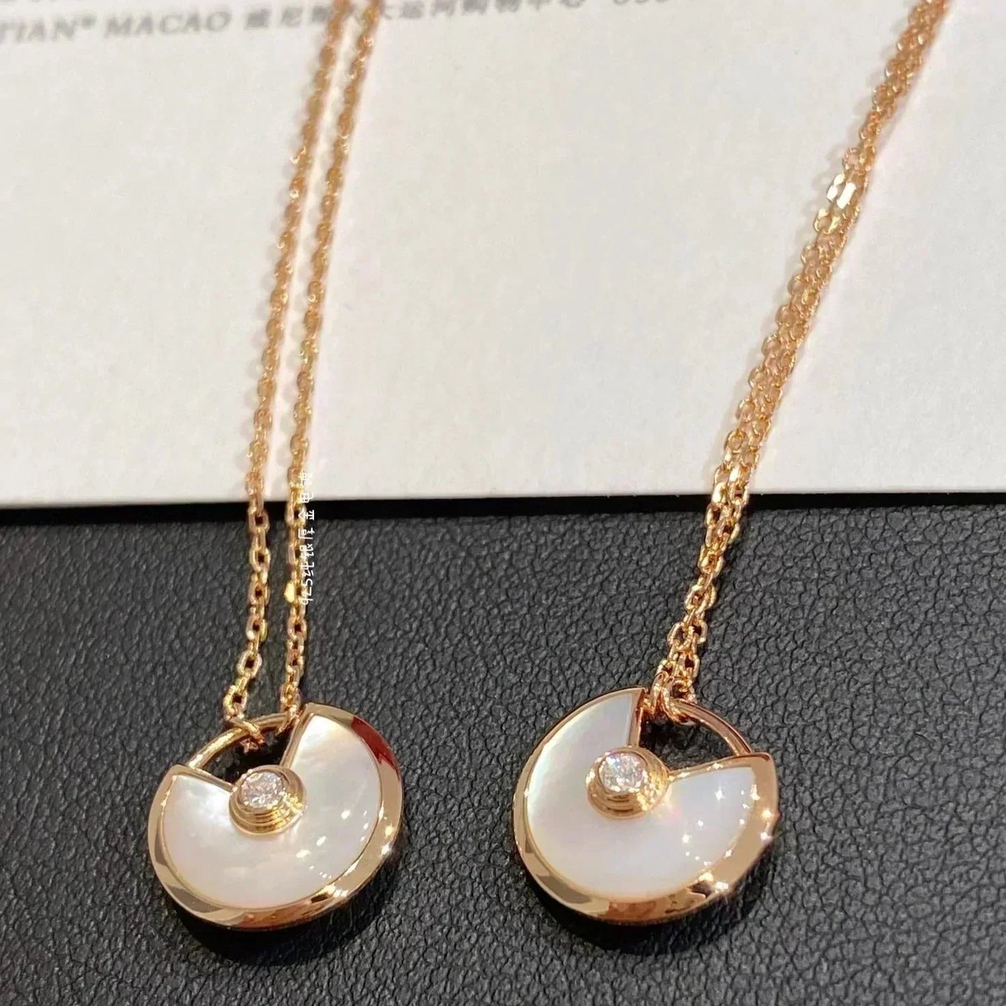 [Revel Jewelry]AMULETTE ROSE GOLD MOP NECKLACE