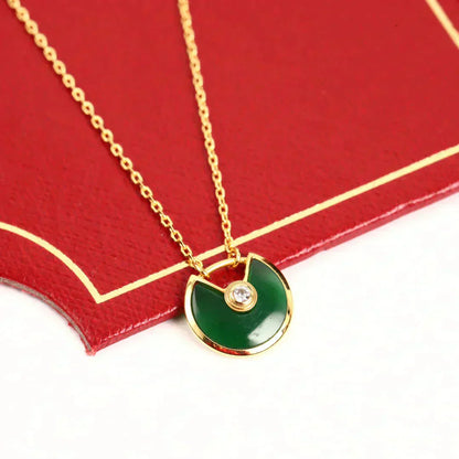 [Revel Jewelry]AMULETTE GOLD MALACHITE NECKLACE