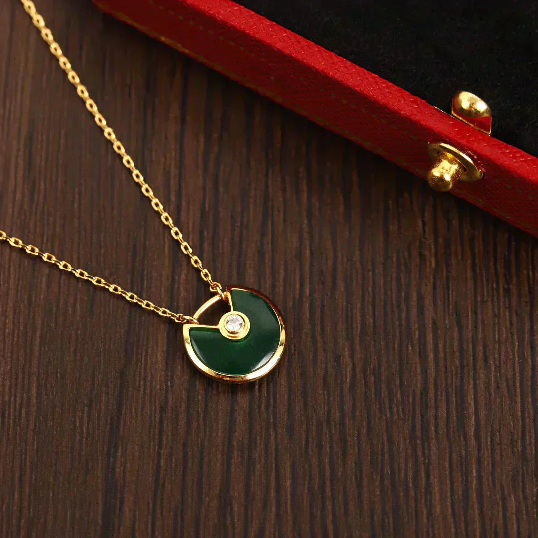 [Revel Jewelry]AMULETTE GOLD MALACHITE NECKLACE