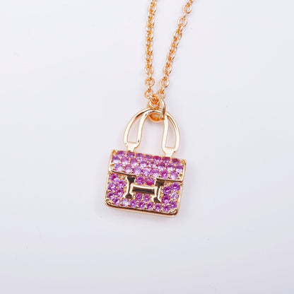 [Revel Jewelry]CONSTANCE PEDANT PURPLE DIAMOND NECKLACE