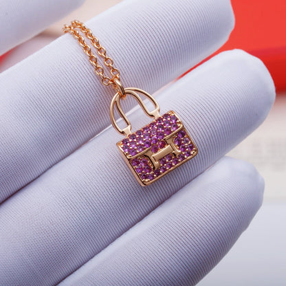 [Revel Jewelry]CONSTANCE PEDANT PURPLE DIAMOND NECKLACE