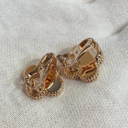 [Revel Jewelry]CLOVER MEDIUM 1 MOTIFS CARNELIAN  DIAMOND EARRINGS