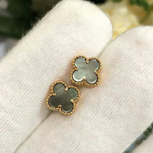 [Revel Jewelry]CLOVER MINI 9.5MM GRAY MOP EARRINGS