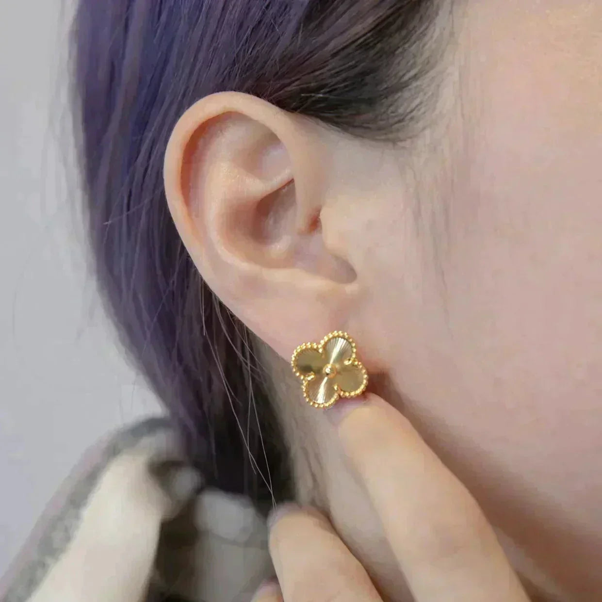 [Revel Jewelry]クローバー ミディアム 1モチーフ レーザー ピアス