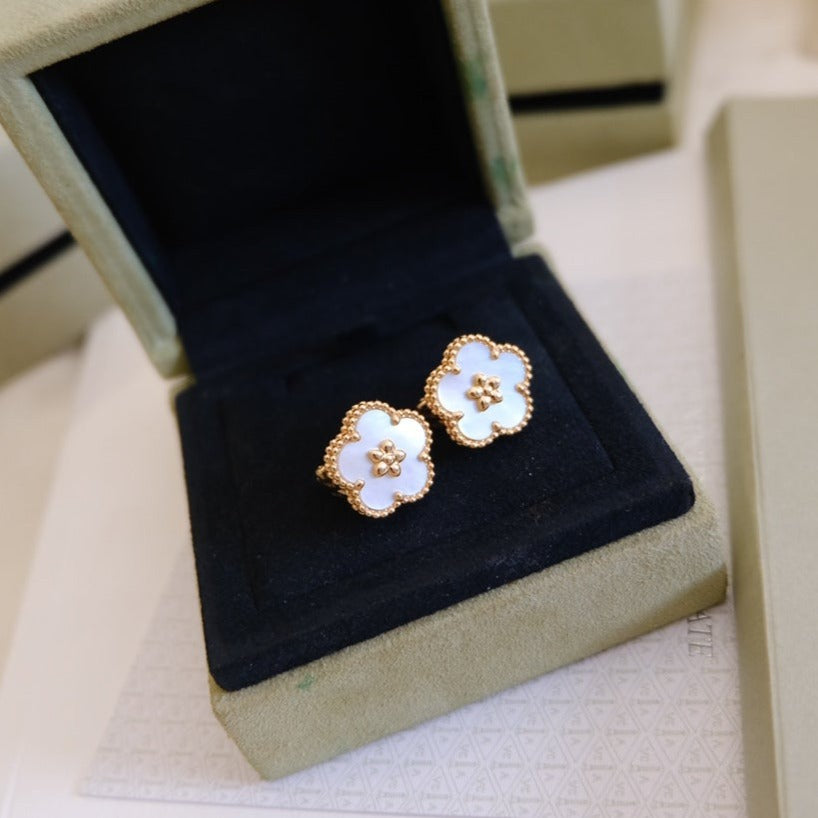 [Revel Jewelry]LUCKY PINK GOLD WHITE MOP EARRINGS