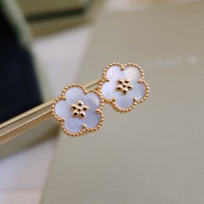 [Revel Jewelry]LUCKY PINK GOLD WHITE MOP EARRINGS