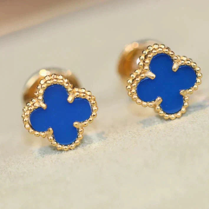 [Revel Jewelry]CLOVER MINI 9.5MM ブルーアゲート イヤリング