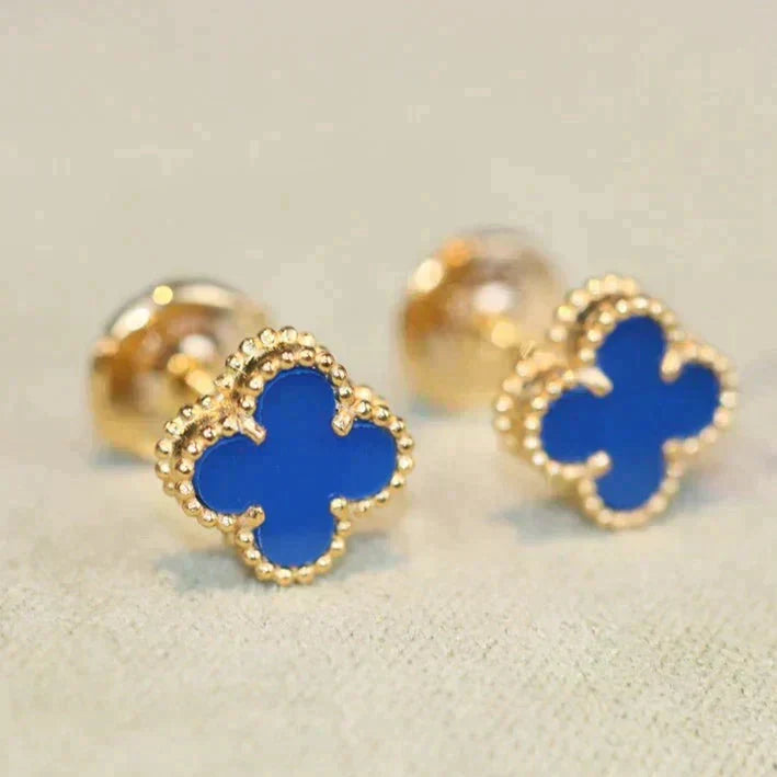 [Revel Jewelry]CLOVER MINI 9.5MM ブルーアゲート イヤリング