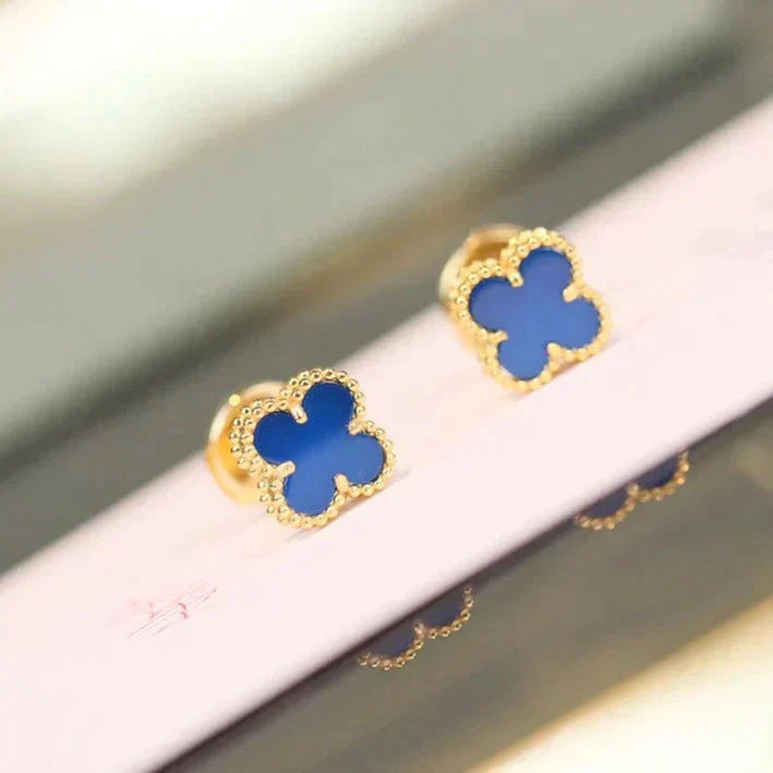 [Revel Jewelry]CLOVER MINI 9.5MM ブルーアゲート イヤリング