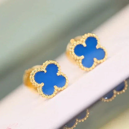 [Revel Jewelry]CLOVER MINI 9.5MM ブルーアゲート イヤリング