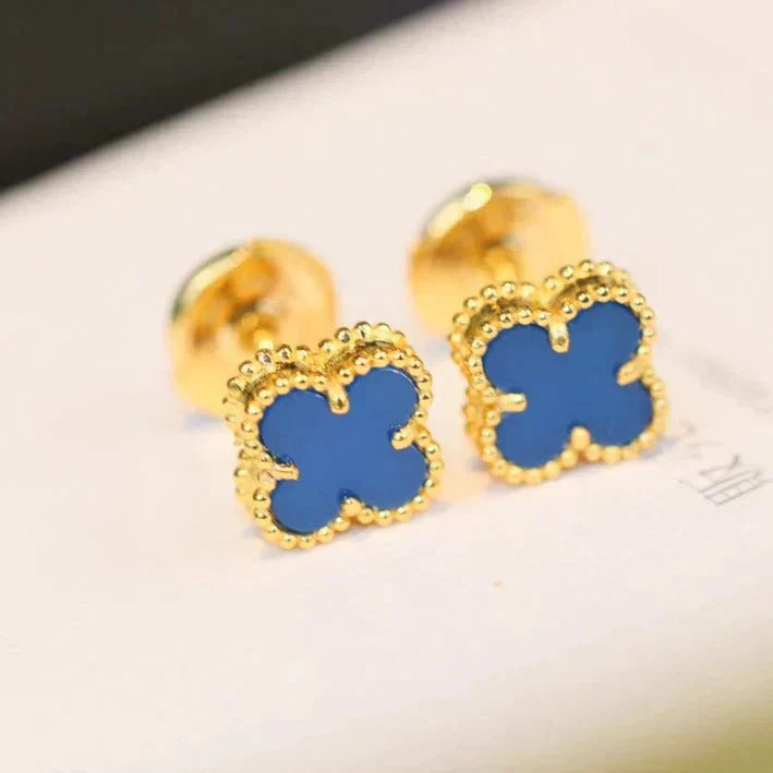 [Revel Jewelry]CLOVER MINI 9.5MM ブルーアゲート イヤリング