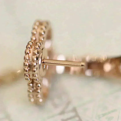[Revel Jewelry]CLOVER MEDIUM 1 MOTIFS FUll DIAMOND EARRINGS