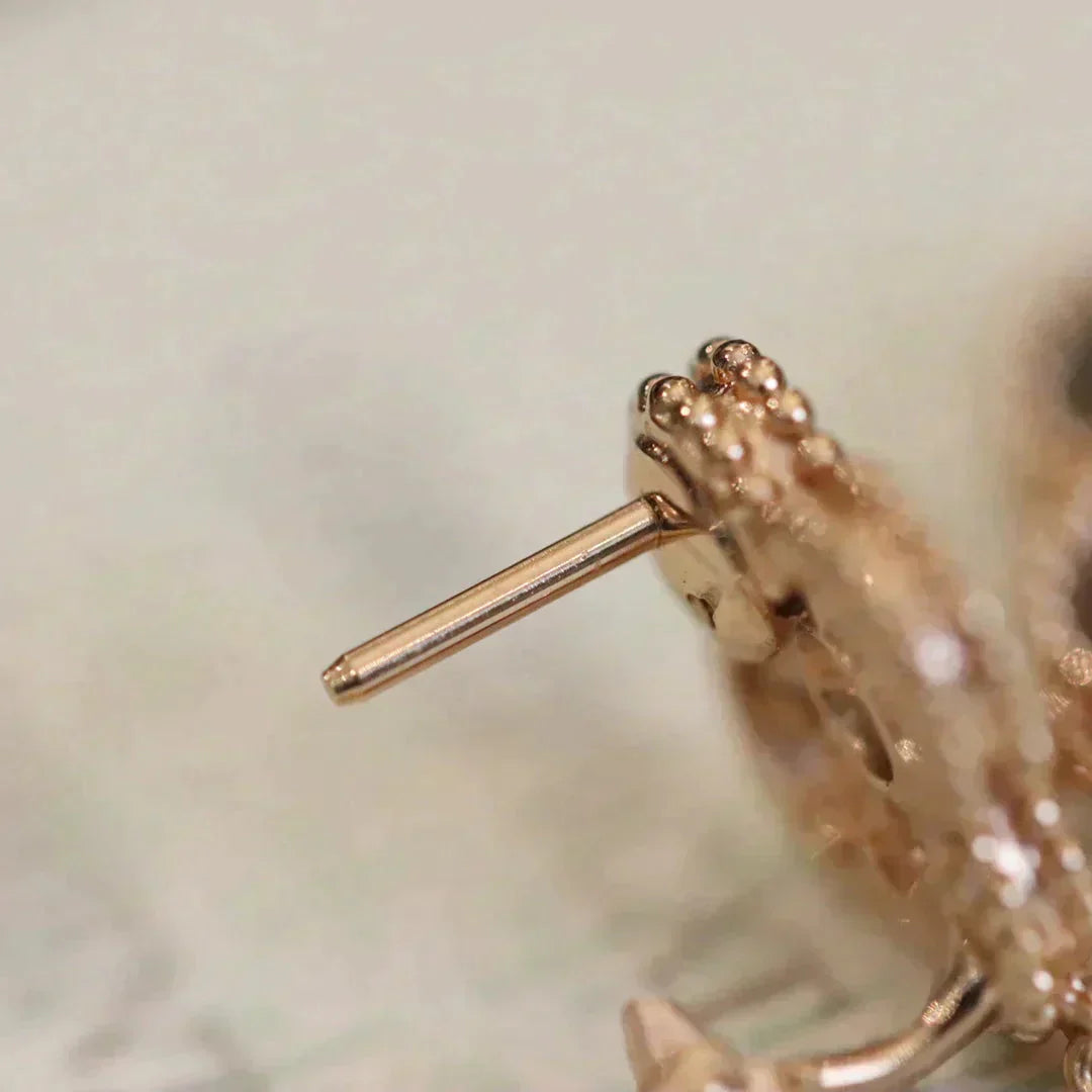[Revel Jewelry]CLOVER MEDIUM 1 MOTIFS FUll DIAMOND EARRINGS
