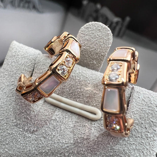 [Revel]SERPENTI MOP PINK GOLD EARRINGS
