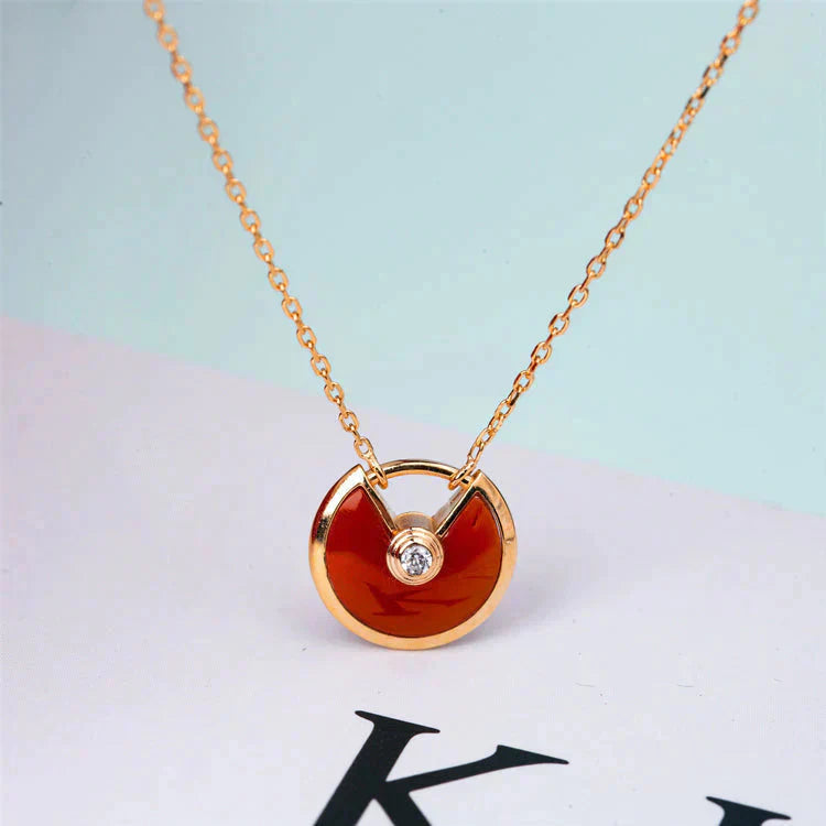 [Revel Jewelry]AMULETTE GOLD CARNELIAN ONYX NECKLACE