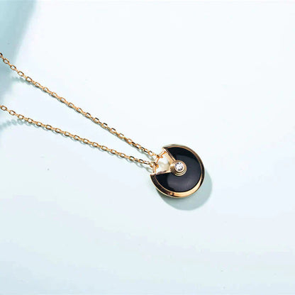 [Revel Jewelry]AMULETTE GOLD CARNELIAN ONYX NECKLACE