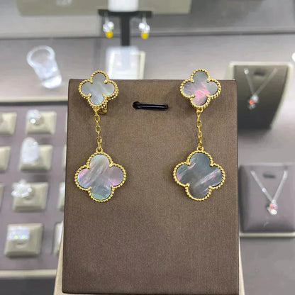 [Revel Jewelry]CLOVER 2 MOTIFS  EARRINGS (MULTIPLE CHOICESC