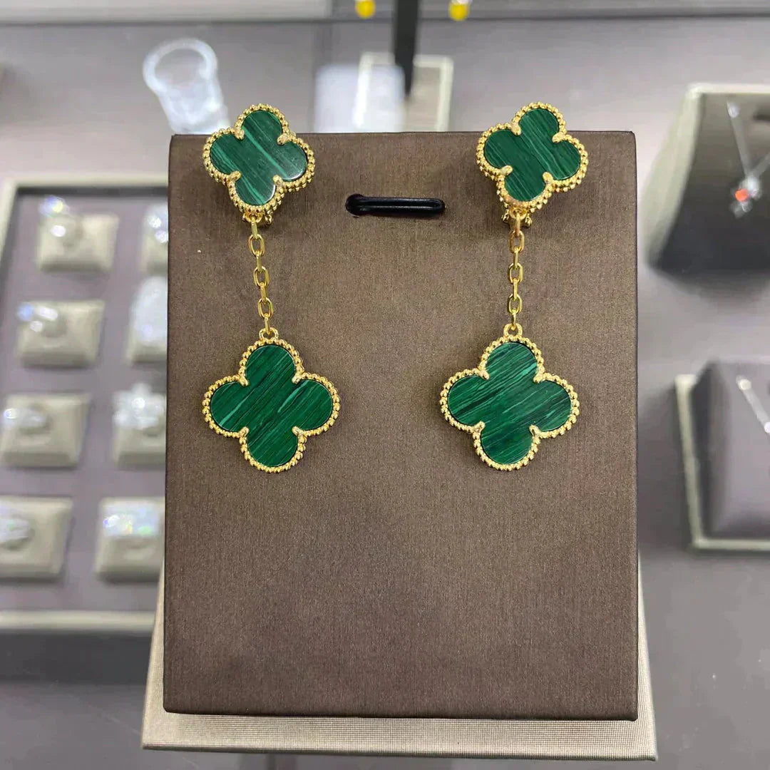 [Revel Jewelry]CLOVER 2 MOTIFS  EARRINGS (MULTIPLE CHOICESC