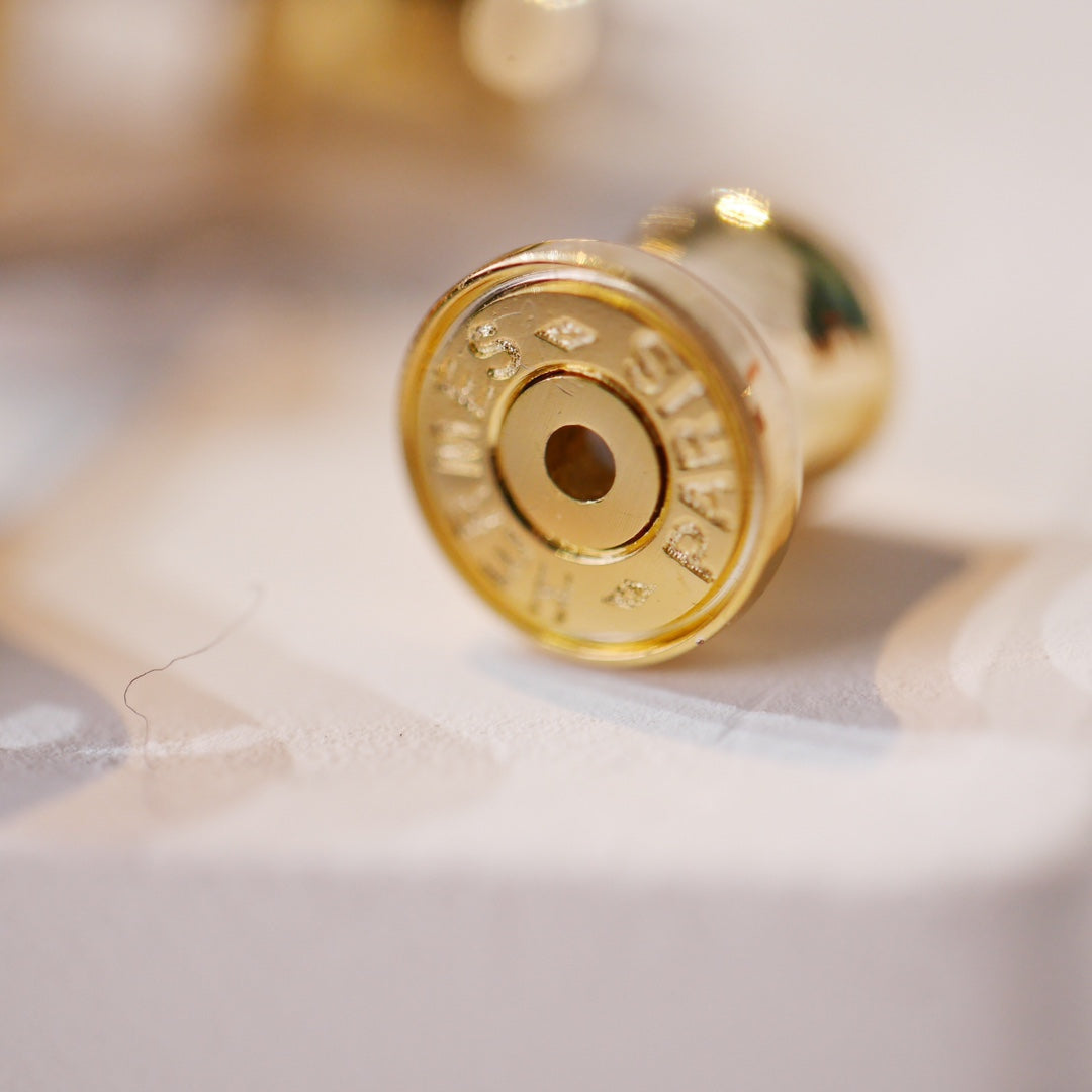 [Revel Jewelry]MINI POP H GOLD EARRINGS GREY