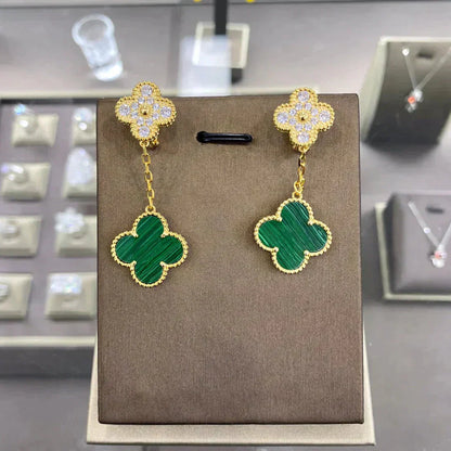 [Revel Jewelry]CLOVER  2 MOTIFS  DIAMOND  EARRINGS (MULTIPLE CHOICESç´