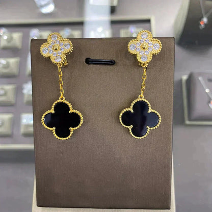 [Revel Jewelry]CLOVER  2 MOTIFS  DIAMOND  EARRINGS (MULTIPLE CHOICESç´
