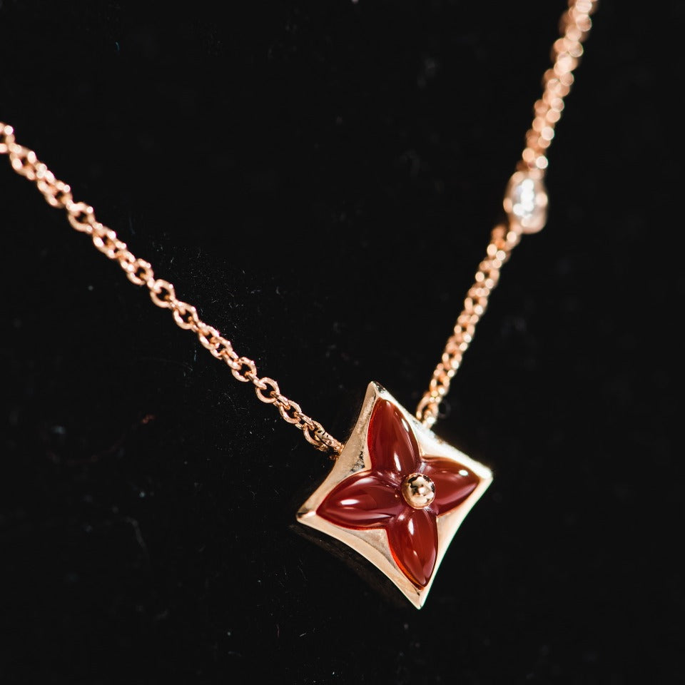 [Revel Jewelry]STAR NECKLACE PINK GOLD 1 DIAMOND