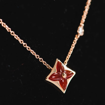 [Revel Jewelry]STAR NECKLACE PINK GOLD 1 DIAMOND
