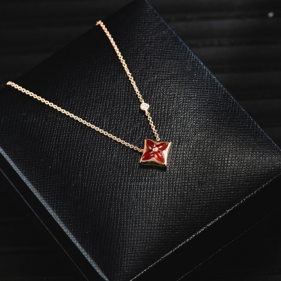 [Revel Jewelry]STAR NECKLACE PINK GOLD 1 DIAMOND